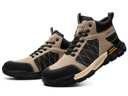 Men’s Safety Shoes with Color-Block Design Durable Industrial & Construction Work Boots