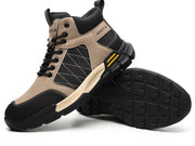 Men’s Safety Shoes with Color-Block Design Durable Industrial & Construction Work Boots