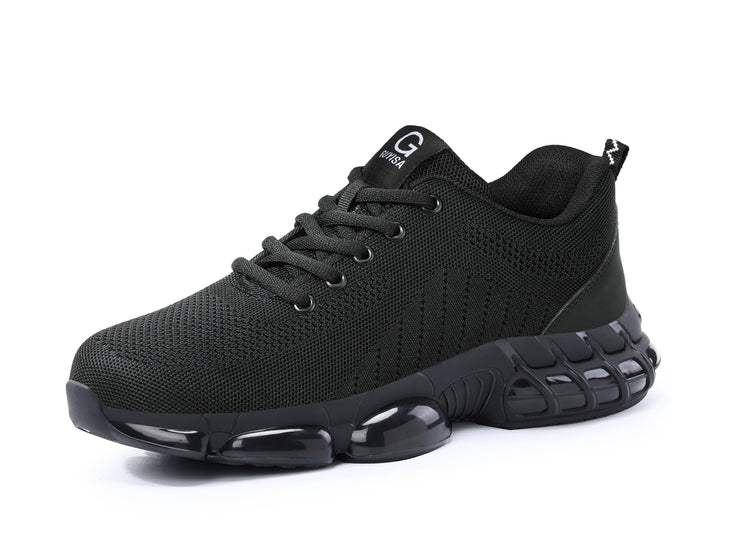 Air Cushion Steel Toe Shoes for Men Breathable Slip On Lightweight Work Safety Sneakers