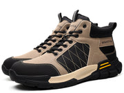 Men’s Safety Shoes with Color-Block Design Durable Industrial & Construction Work Boots