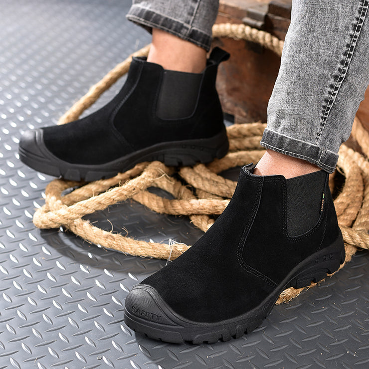 Composite Toe Shoes for Men Work Safety Boots Anti-Slip Industrial Construction Footwear