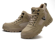 Work Boots for Men Water Resistant Steel Toe Non-Slip Rubber Leather Shoes
