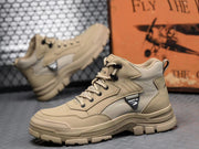 Work Boots for Men Water Resistant Steel Toe Non-Slip Rubber Leather Shoes