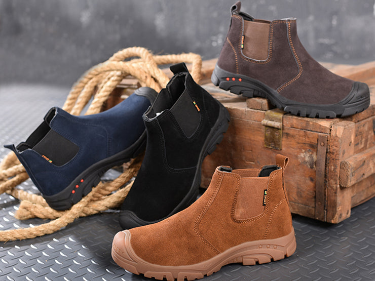 Composite Toe Shoes for Men Work Safety Boots Anti-Slip Industrial Construction Footwear