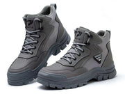 Work Boots for Men Water Resistant Steel Toe Non-Slip Rubber Leather Shoes