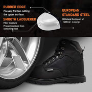 Work Boots for Men Steel Toe Leather Rubber Non Slip Industrial Construction Safety Work Shoes