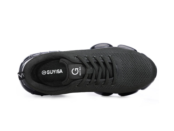Air Cushion Steel Toe Shoes for Men Breathable Slip On Lightweight Work Safety Sneakers