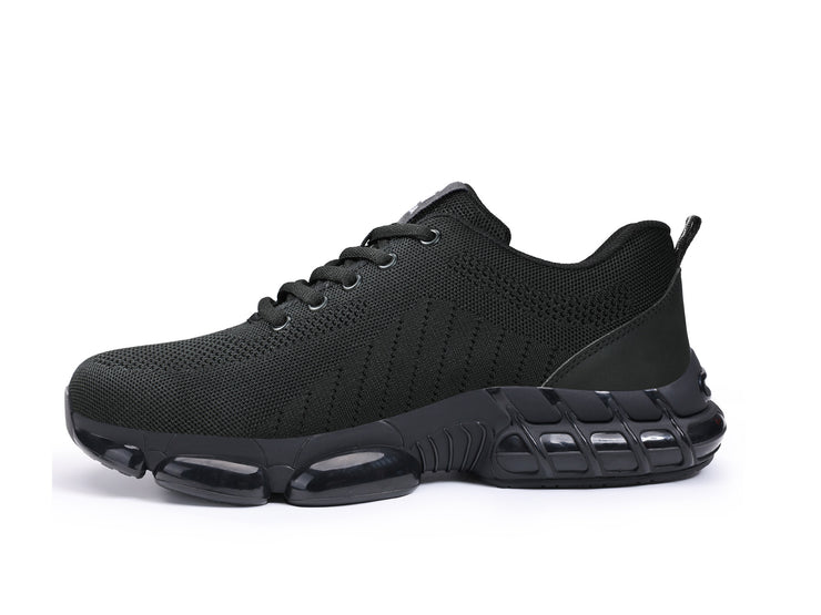 Air Cushion Steel Toe Shoes for Men Breathable Slip On Lightweight Work Safety Sneakers