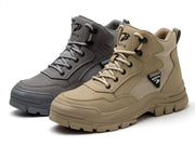 Work Boots for Men Water Resistant Steel Toe Non-Slip Rubber Leather Shoes