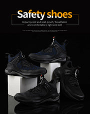 Safety Shoes for Men Anti-Smash Steel Toe Work Shoes Comfortable Reflective Shoe